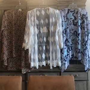 3 beautiful kimonos wear with dresses or pants